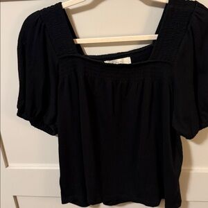LOFT Elegant Black Textured Blouse
